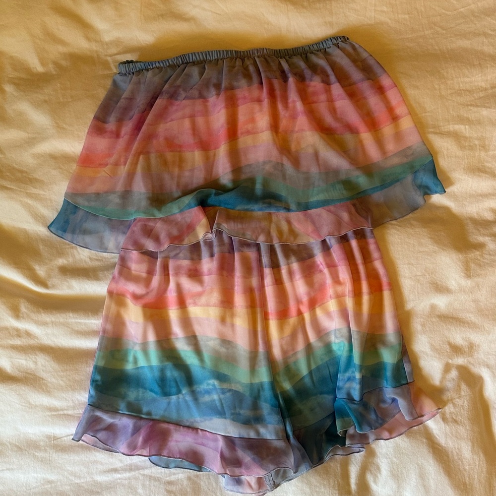 Show Me Your MuMu Rainbow Striped Romper